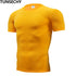 Fashion pure color T-shirt Men Short Sleeve compression tight Tshirts Shirt S- 4XL Summer Clothes - menochic